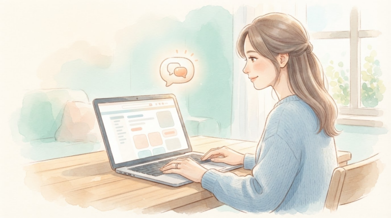翻訳ツールを使って英語が苦手でも海外サイトから仕入れを行う当事者の安心のイラスト