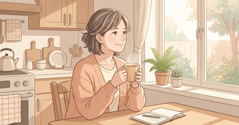 引きこもり支援を続ける親御さんが自分自身の変化と気づきを得る様子を表すイラスト
